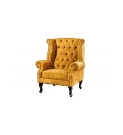 Fotel BRIGIDA Chesterfield musztardowy*Invicta Interior Best