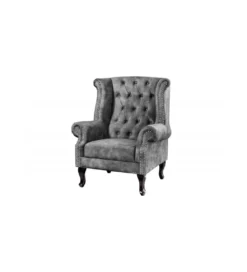 Fotel BRIGIDA Chesterfield szary*Invicta Interior Outlet