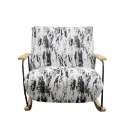 Fotel bujany KYLE 80 cm bouclé czarnobiały*KARE Outlet