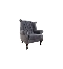 Fotel Chesterfield antyczny szary*Invicta Interior Outlet