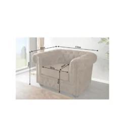 Fotel Chesterfield 110 cm antyczny brąz*Invicta Interior Hot