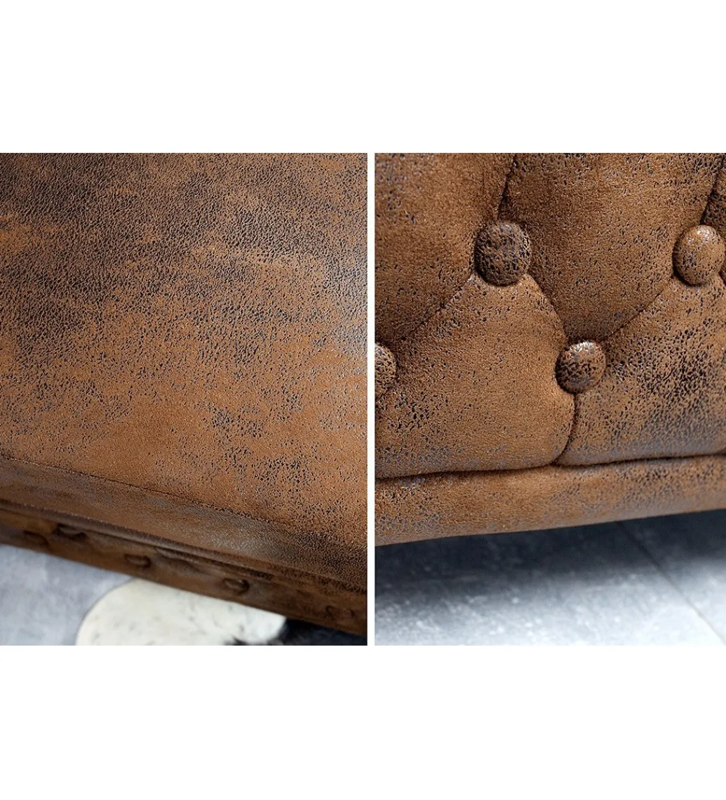 Fotel Chesterfield 110 cm antyczny brąz*Invicta Interior Hot