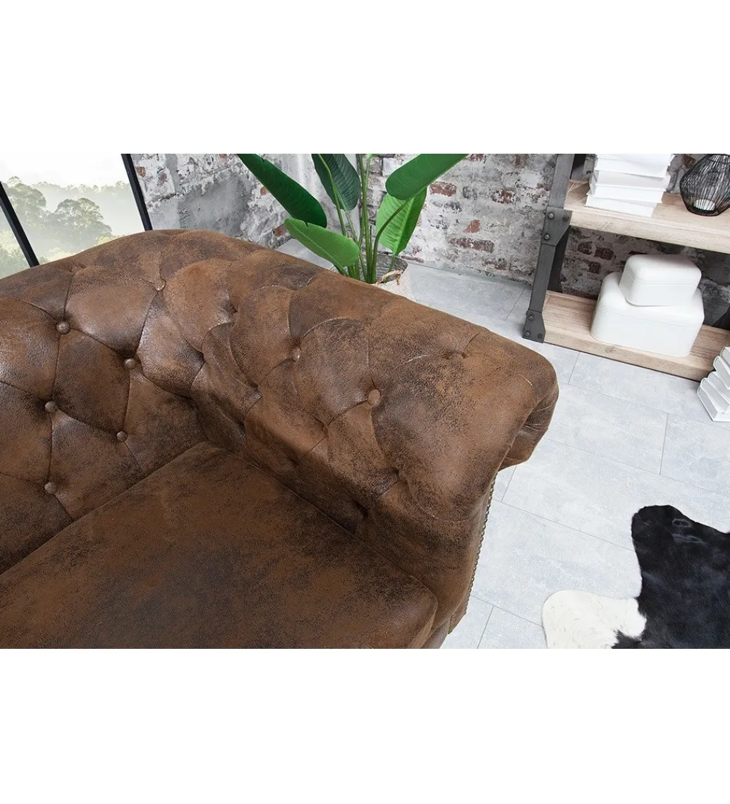 Fotel Chesterfield 110 cm antyczny brąz*Invicta Interior Hot