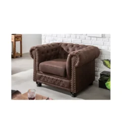 Fotel Chesterfield 105 Cm Brąz Vintage*Invicta Interior New