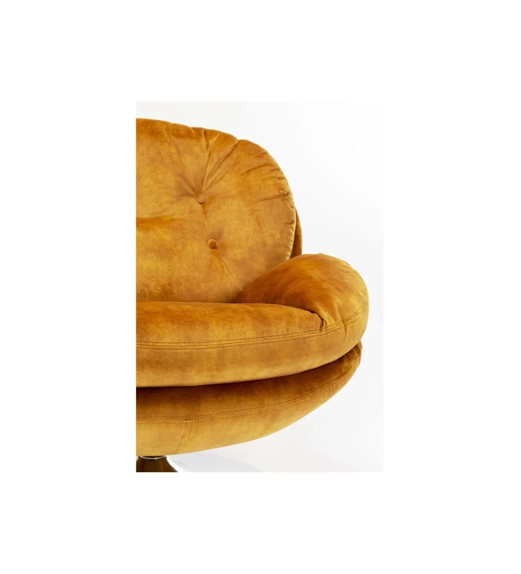 Fotel COSY 86 cm bursztynowy*KARE Hot