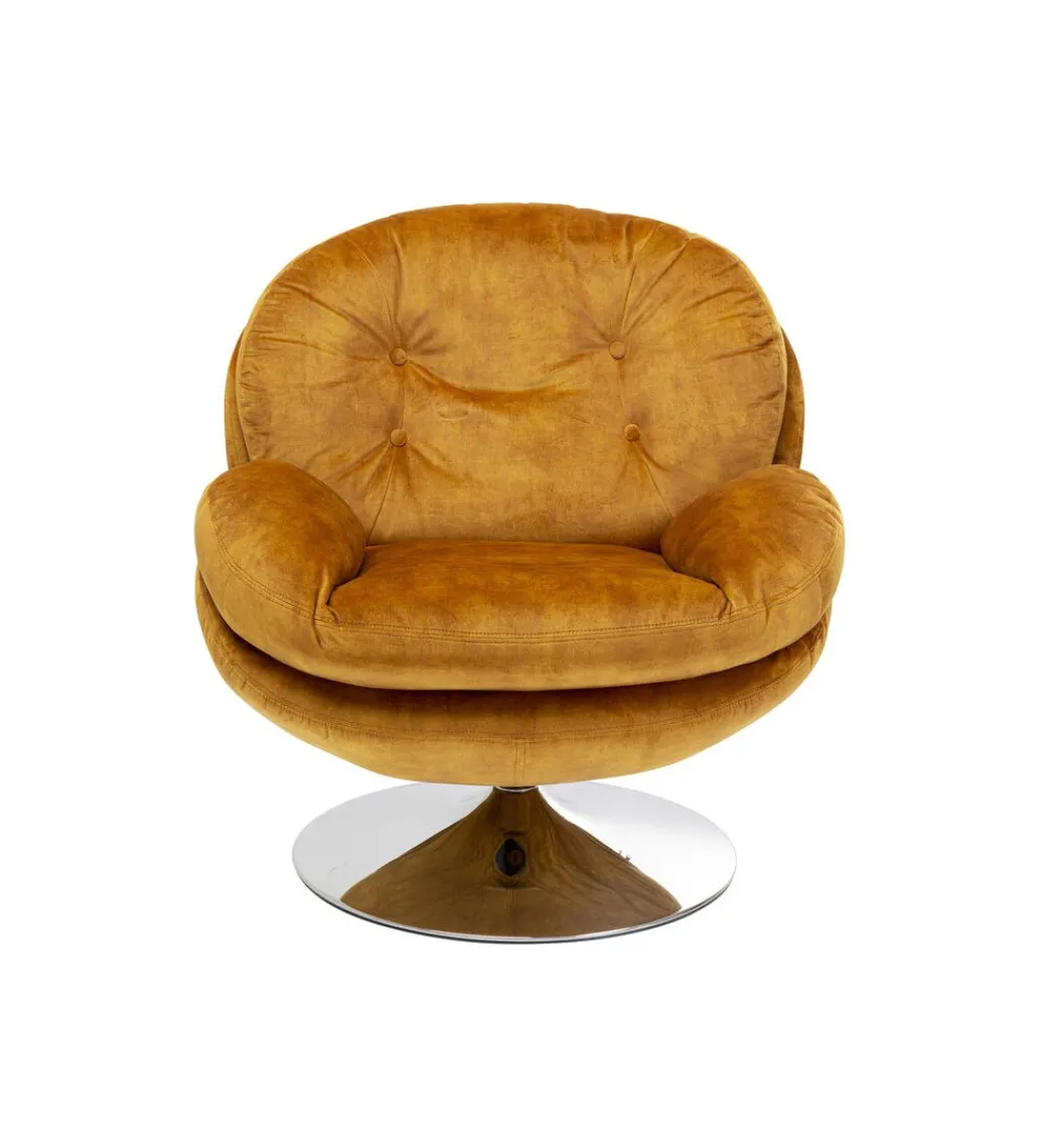 Fotel COSY 86 cm bursztynowy*KARE Hot