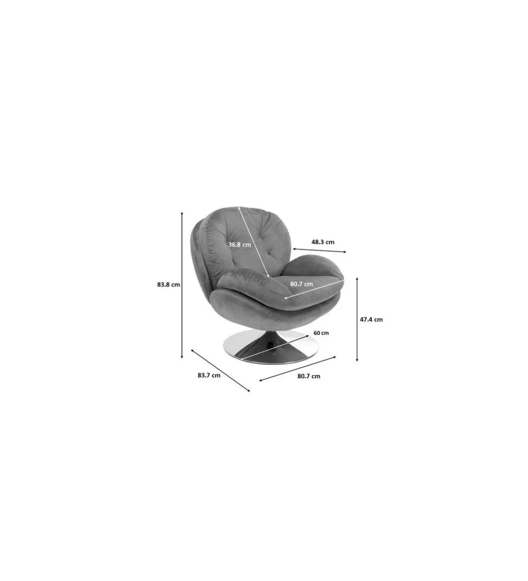 Fotel COSY 86 cm bursztynowy*KARE Hot