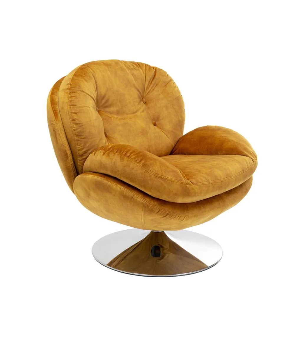 Fotel COSY 86 cm bursztynowy*KARE Hot
