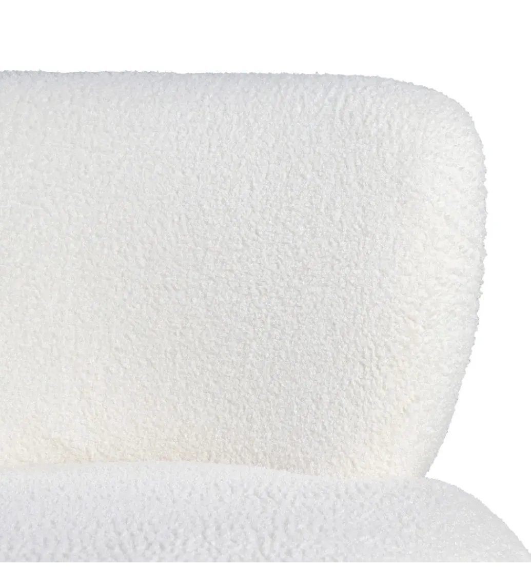Fotel ENKIR 73 cm biały tapicerowany boucle*Zona-Design Discount