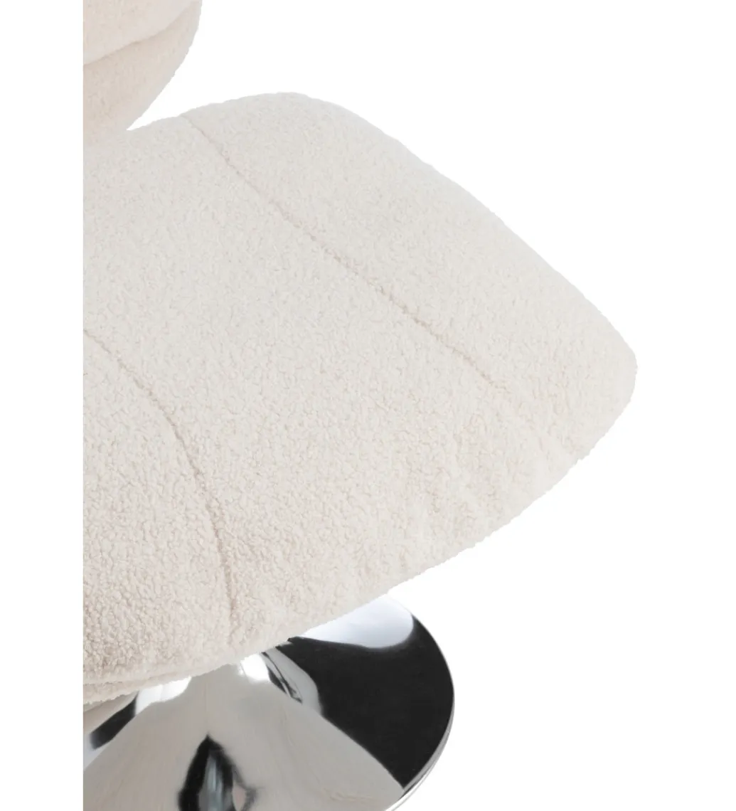 Fotel i podnóżek LOUNGERI 83 cm kremowe*J-Line Hot