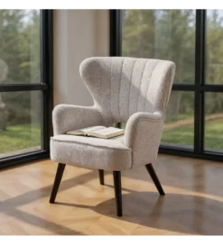 Fotel KESO 90 cm tapicerowany szarobiały*Zona-Design Sale