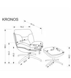 Fotel KRONOS z podnóżkiem beżowy*Halmar Best