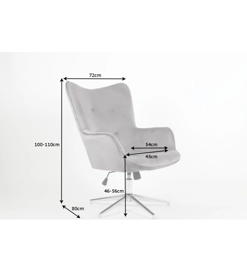 Fotel Lounger 110 Cm- 110 Cm Szary Aksamit*Invicta Interior New
