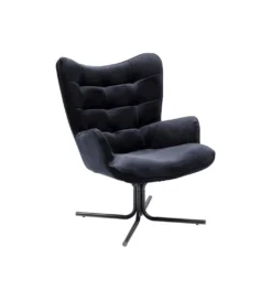 Fotel obrotowe OSCAR czarny chenille*KARE