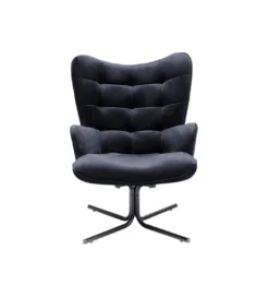 Fotel obrotowe OSCAR czarny chenille*KARE