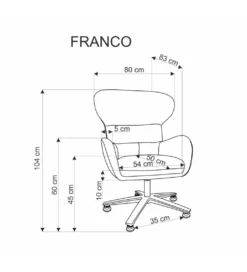 Fotel obrotowe siedzisko 360 stopni FRANCO ciemnoszary*Halmar Sale