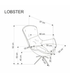 Fotel obrotowe siedzisko 360 stopni LOBSTER cynamonowy*Halmar Hot