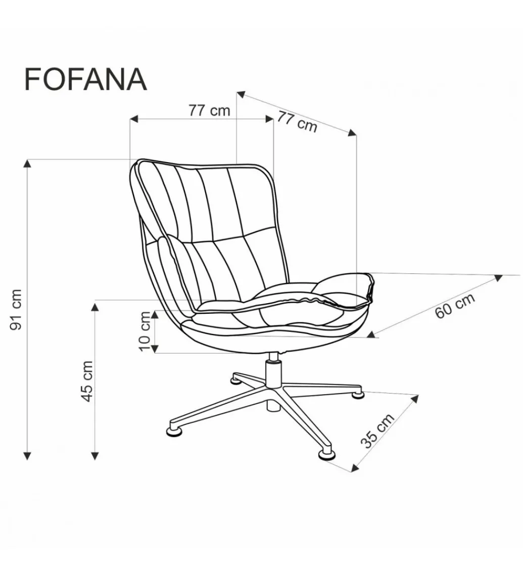 Fotel obrotowe siedzisko 360 stopni FOFANA kremowy*Halmar