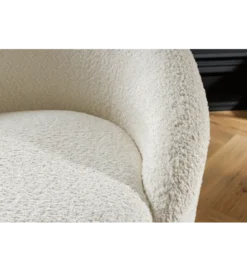 Fotel obrotowy BABYLON bouclé biały*Invicta Interior Hot