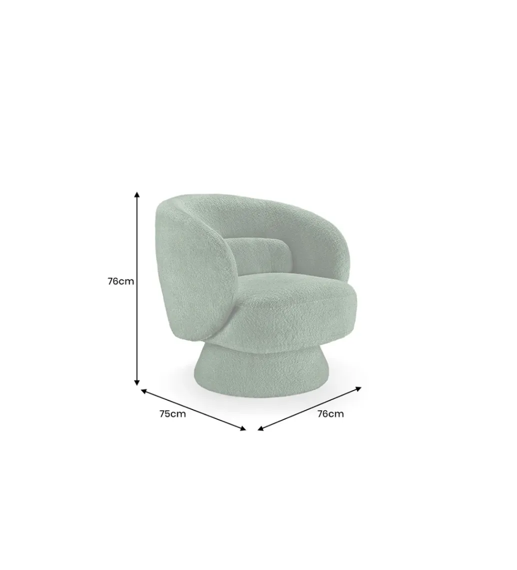 Fotel obrotowy BOSSA NOVA bouclé zielony*Invicta Interior Clearance