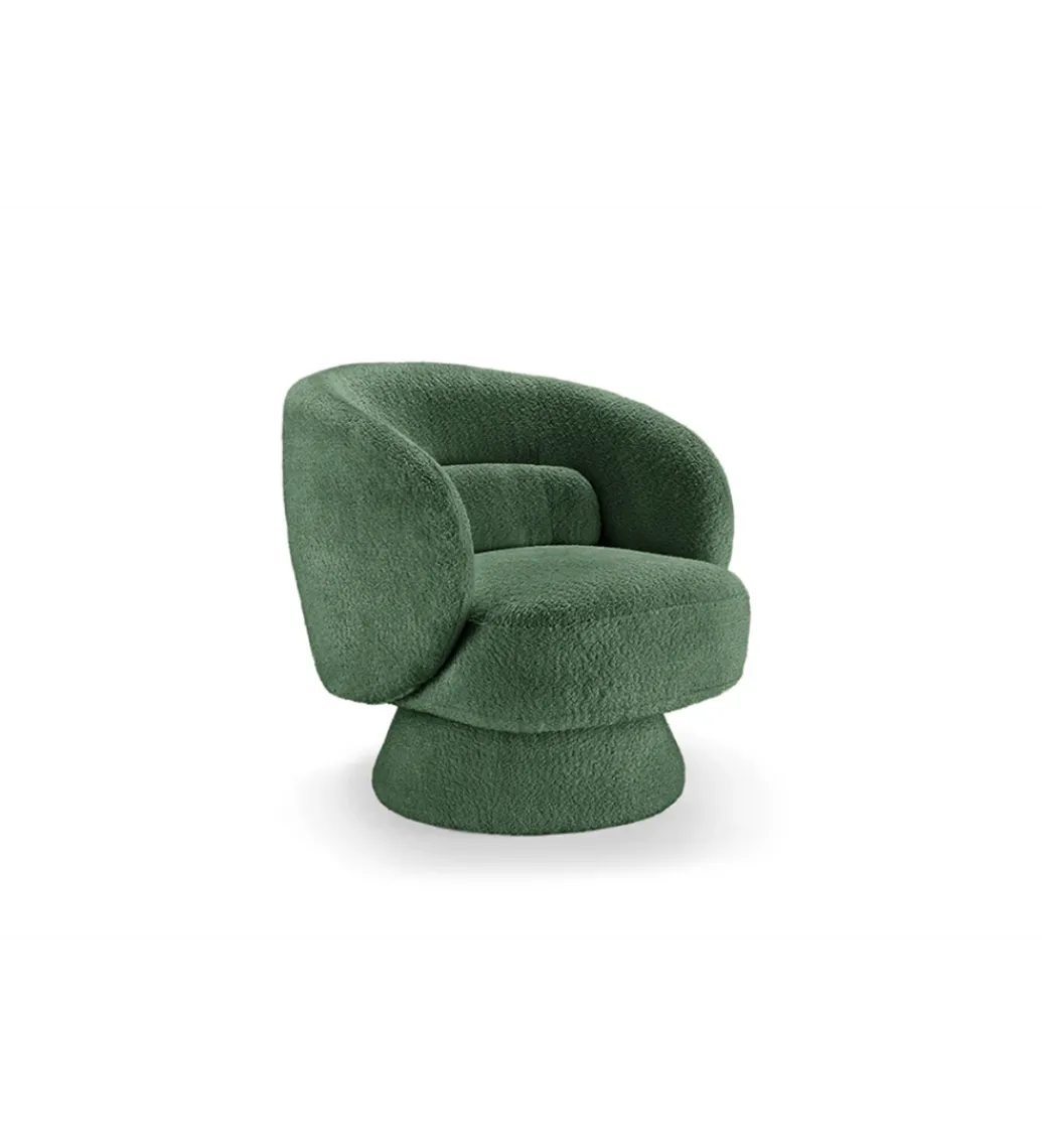 Fotel obrotowy BOSSA NOVA bouclé zielony*Invicta Interior Clearance