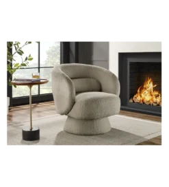 Fotel obrotowy BOSSA NOVA bouclé taupe*Invicta Interior Discount