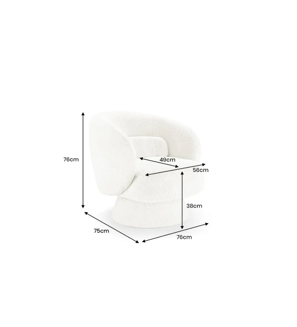 Fotel obrotowy BOSSA NOVA bouclé taupe*Invicta Interior Discount