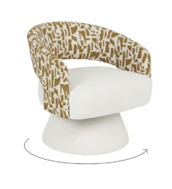 Fotel obrotowy GIRATORIO 72 cm kremowa ochra*Zona-Design Outlet