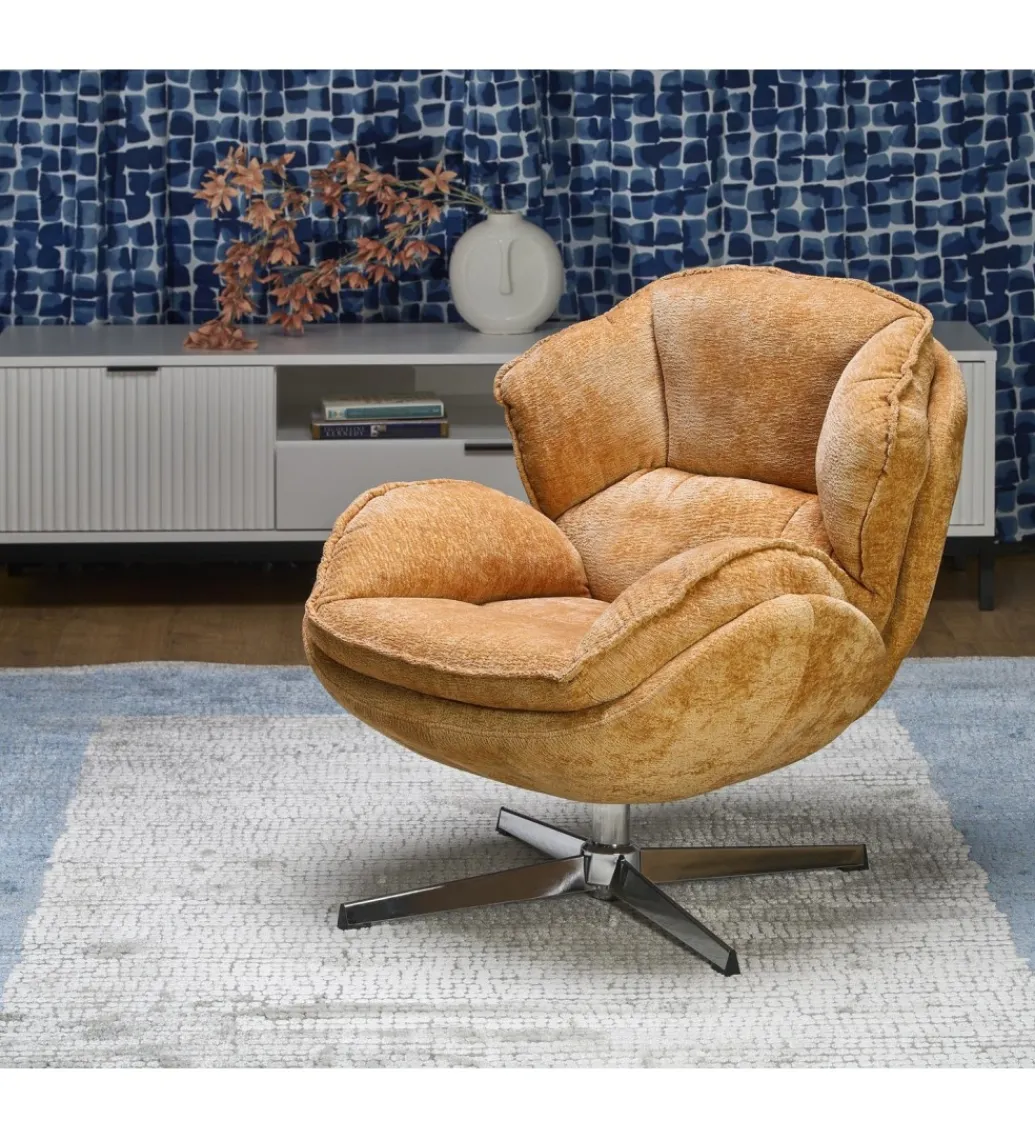 Fotel obrotowy GUIDO musztardowy*Halmar Hot