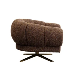 Fotel obrotowy JANNO 68 cm bouclé brązowe*KARE Best