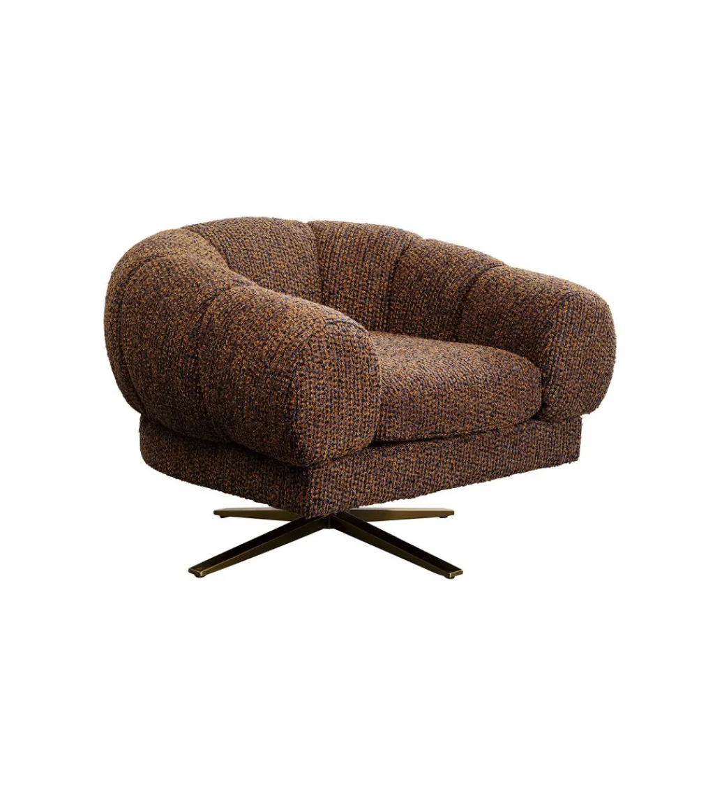 Fotel obrotowy JANNO 68 cm bouclé brązowe*KARE Best