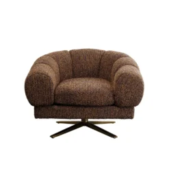 Fotel obrotowy JANNO 68 cm bouclé brązowe*KARE Best