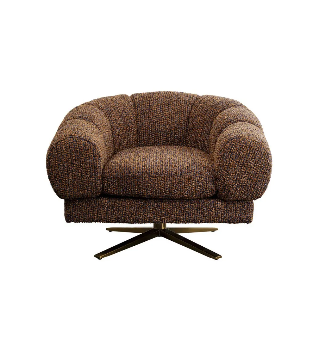 Fotel obrotowy JANNO 68 cm bouclé brązowe*KARE Best