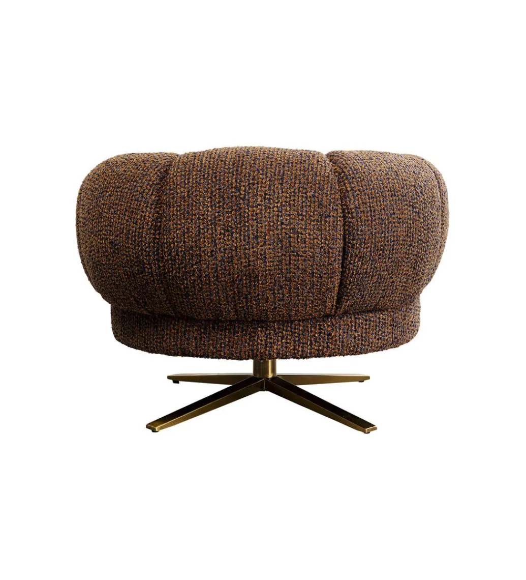 Fotel obrotowy JANNO 68 cm bouclé brązowe*KARE Best