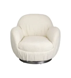 Fotel obrotowy Nube Bouclé 88 cm kremowy*KARE