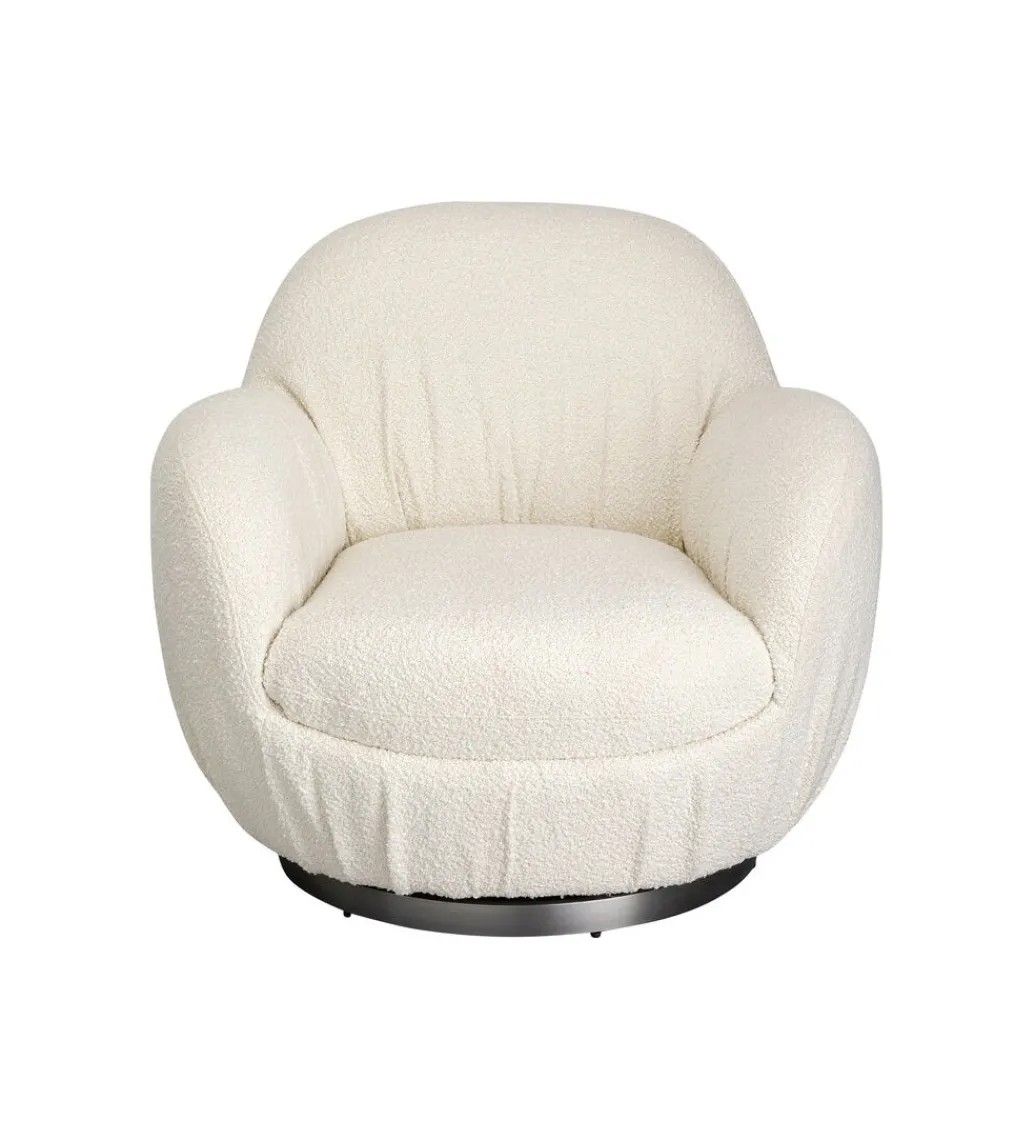 Fotel obrotowy Nube Bouclé 88 cm kremowy*KARE
