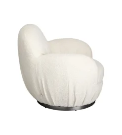 Fotel obrotowy Nube Bouclé 88 cm kremowy*KARE