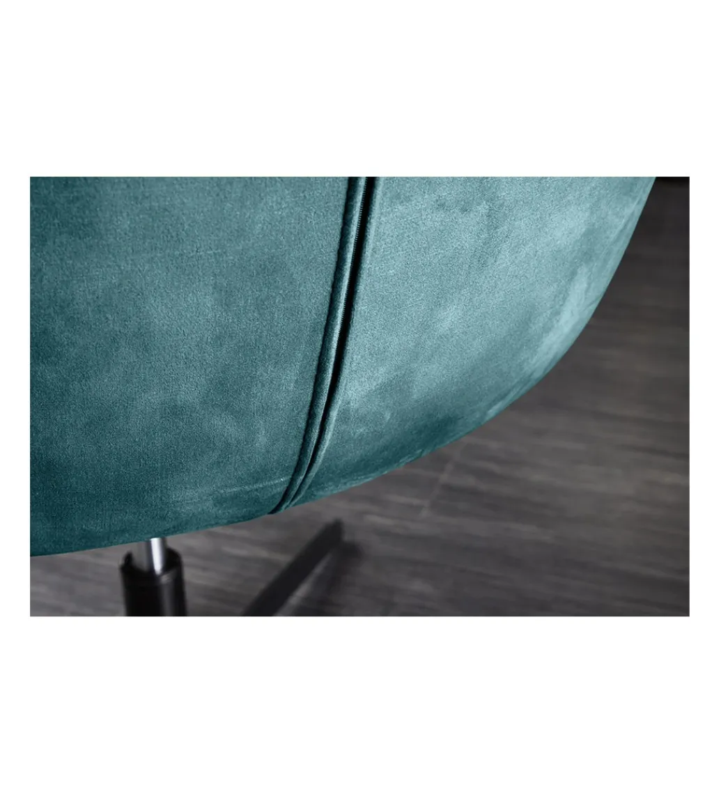 Fotel obrotowy PAPILLON od 83 do 90 cm aksamit morski*Invicta Interior - przedsprzedaż Discount