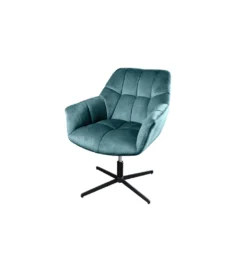Fotel obrotowy PAPILLON od 83 do 90 cm aksamit morski*Invicta Interior - przedsprzedaż Discount