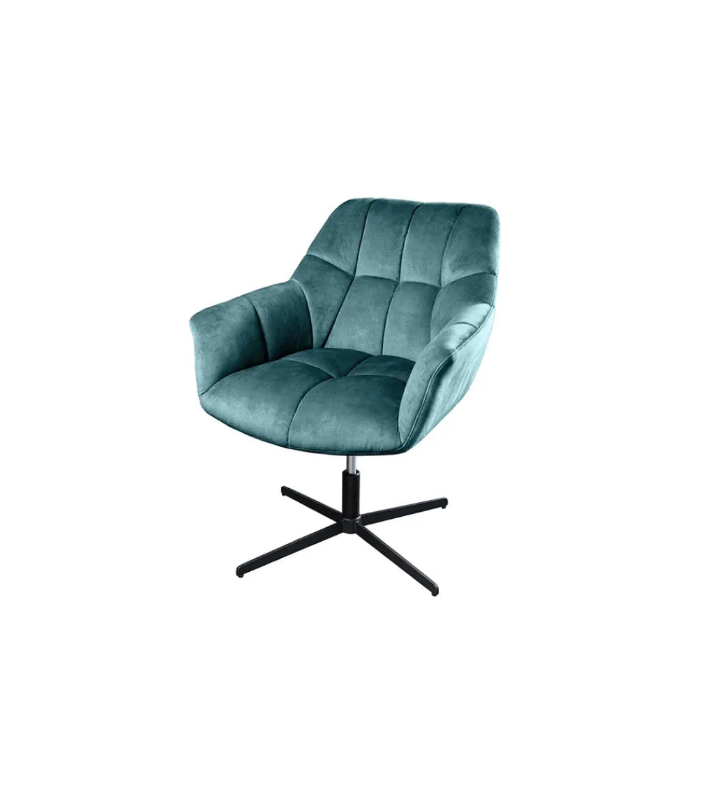Fotel obrotowy PAPILLON od 83 do 90 cm aksamit morski*Invicta Interior - przedsprzedaż Discount