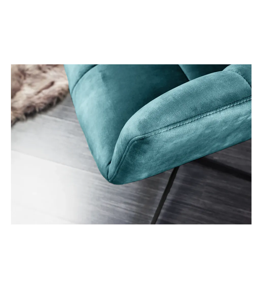 Fotel obrotowy PAPILLON od 83 do 90 cm aksamit morski*Invicta Interior - przedsprzedaż Discount