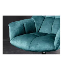 Fotel obrotowy PAPILLON od 83 do 90 cm aksamit morski*Invicta Interior - przedsprzedaż Discount