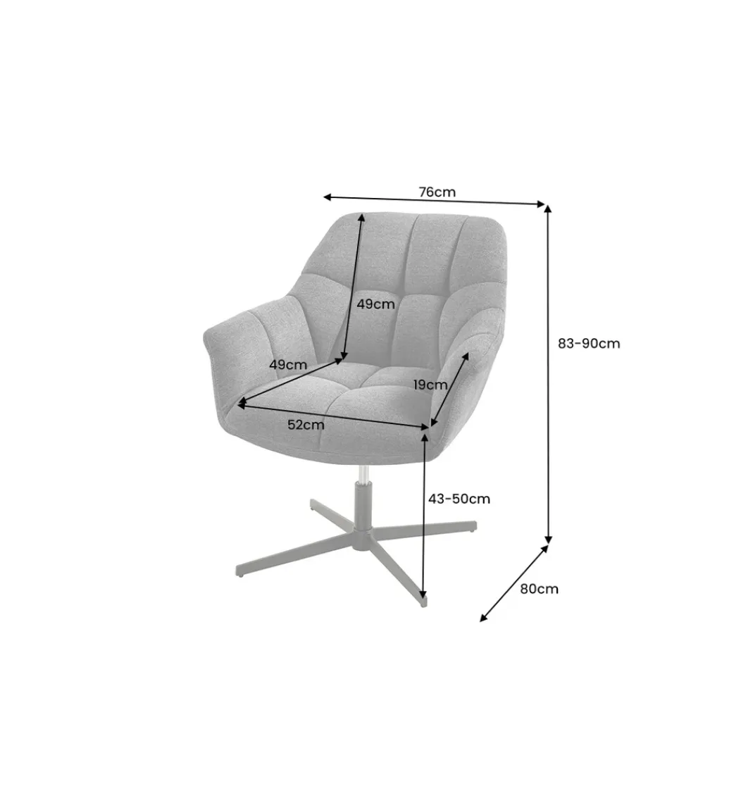 Fotel obrotowy PAPILLON od 83 do 90 cm aksamit morski*Invicta Interior - przedsprzedaż Discount