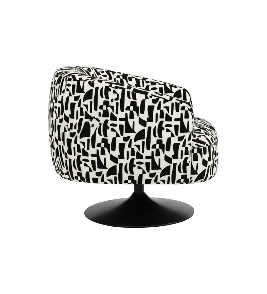 Fotel obrotowy RASANY 73 cm czarnobiały*Zona-Design