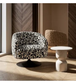 Fotel obrotowy RASANY 73 cm czarnobiały*Zona-Design