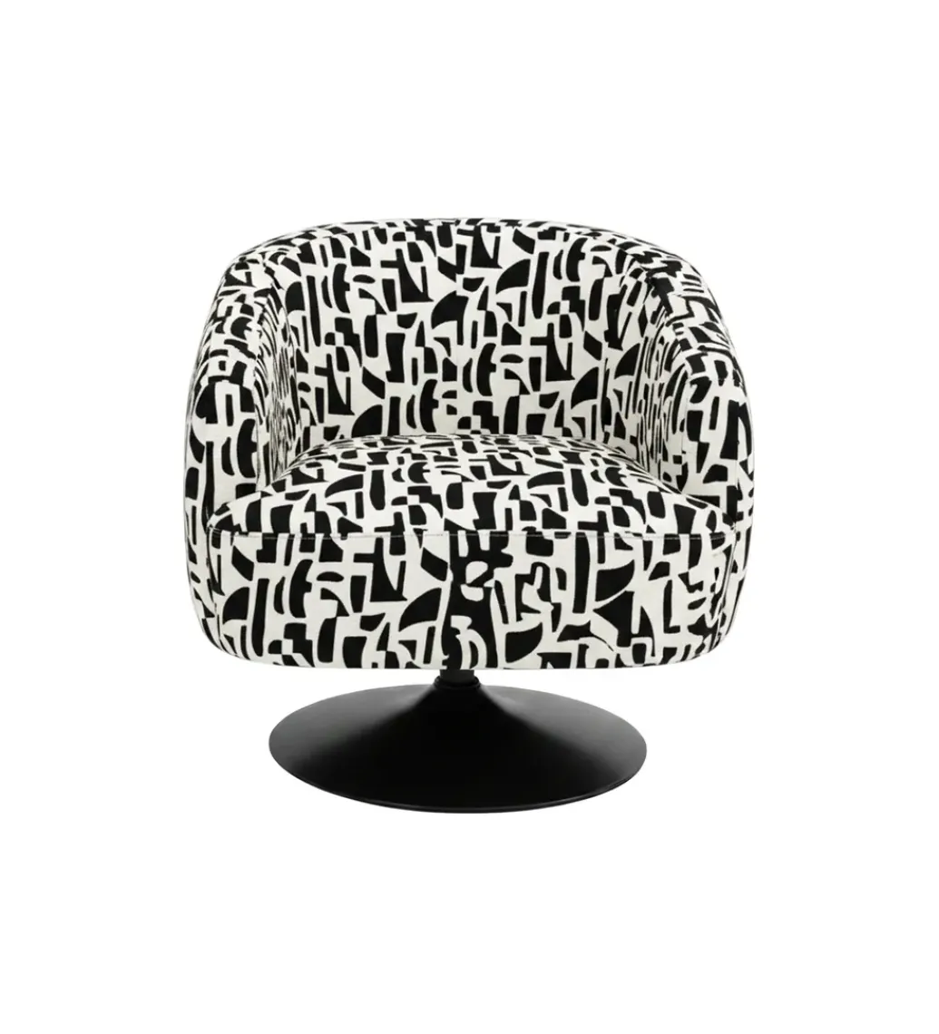 Fotel obrotowy RASANY 73 cm czarnobiały*Zona-Design