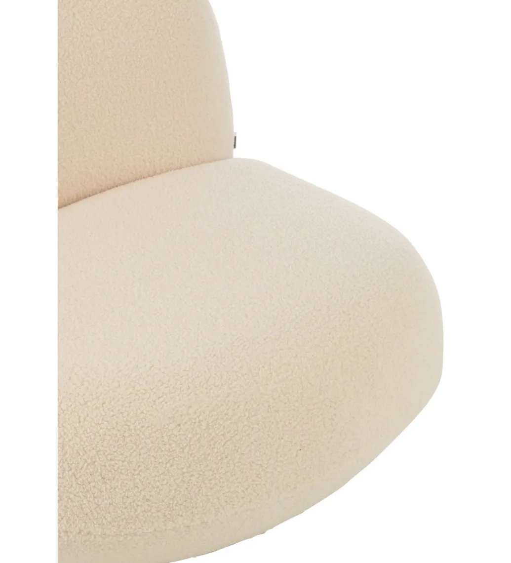 Fotel obrotowy Snow 81 cm Bouclé biała*J-Line Clearance
