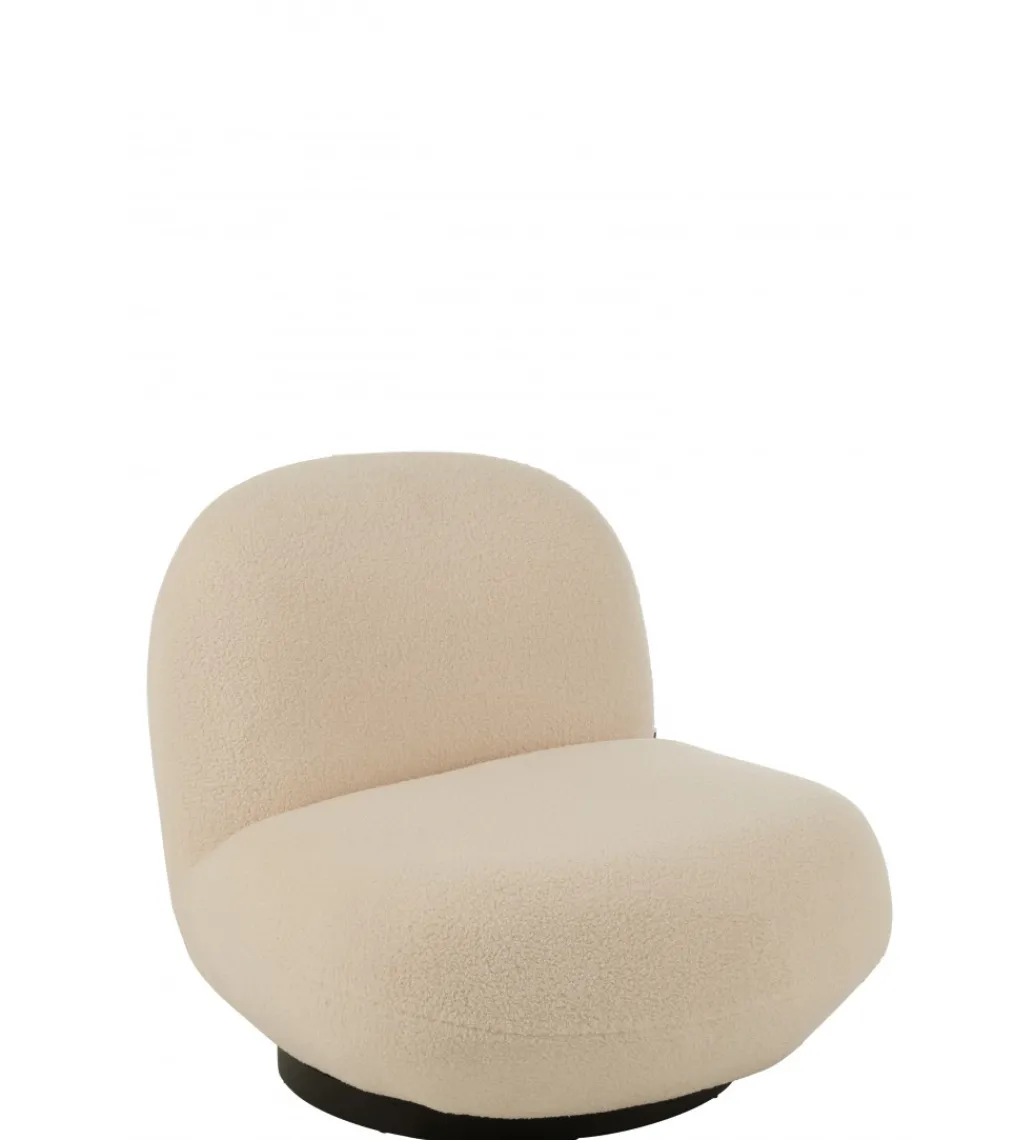 Fotel obrotowy Snow 81 cm Bouclé biała*J-Line Clearance