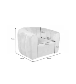 Fotel obrotowy 360 stopni LINO 103 cm greige*Invicta Interior Outlet