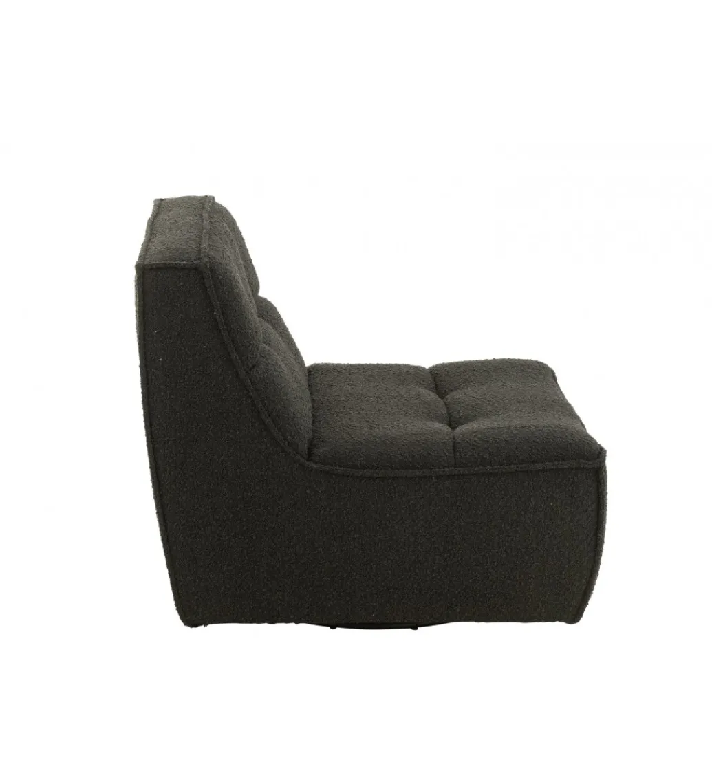Fotel obrotowy Swivel Bouclé 83 cm czarny*J-Line Best